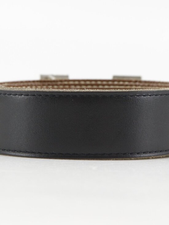 HERMES H belt 85 belt reversible Black / Brown Calfskin unisex main image 13